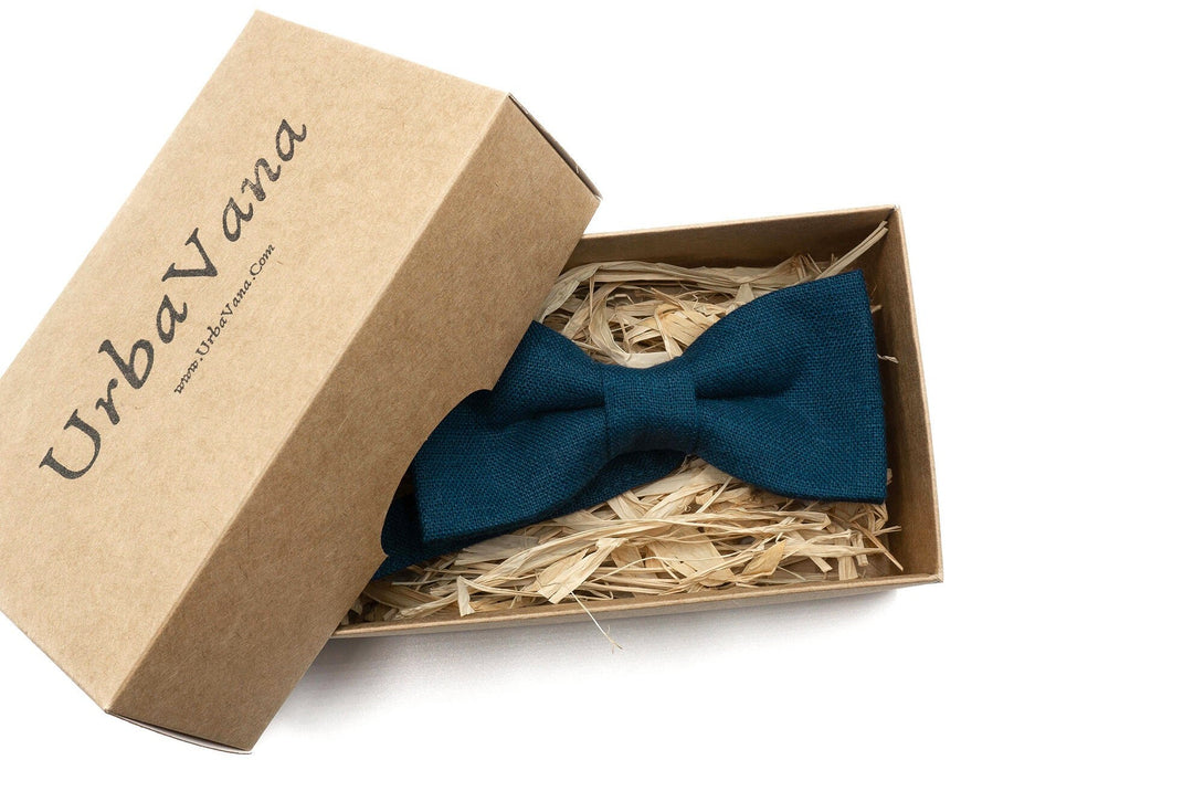 Ink blue pre-tied groomsmen bow ties for weddings - bow ties for men