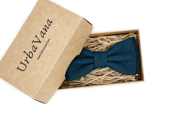 Ink blue color butterfly bow ties for weddings - Ink blue neckties for groomsmen proposal gift and toddler boys bow ties