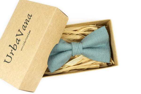 Mint Gray color pre tied mens bow ties for weddings