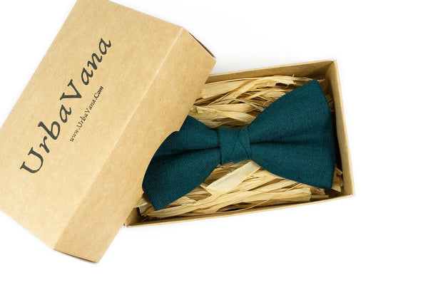 Teal green wedding bow ties for men and boys