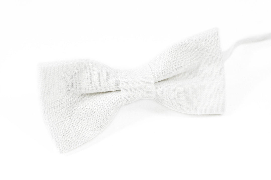 White color pre tied bow tie for weddings