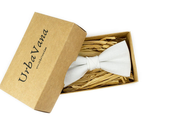 White color classic mens bow ties for weddings