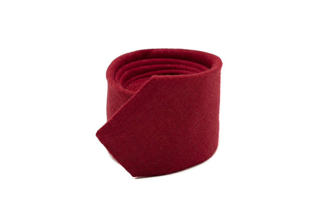 Burgundy Dark Red linen bow ties for men and toddler baby boys available with matching pocket square or suspenders / Lovely gift for men