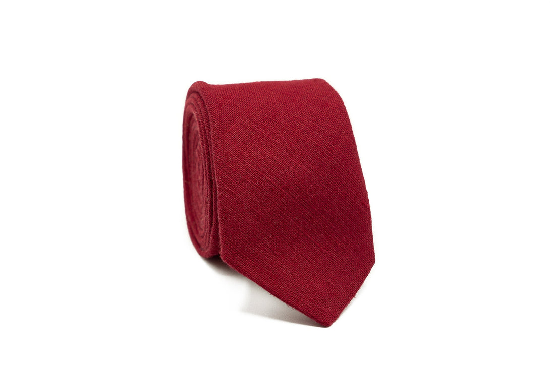 Burgundy Dark Red linen bow ties for men and toddler baby boys available with matching pocket square or suspenders / Lovely gift for men