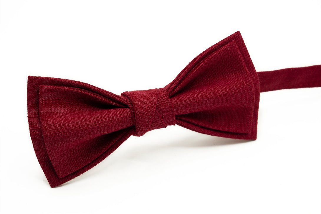 Burgundy red bow ties for wedding