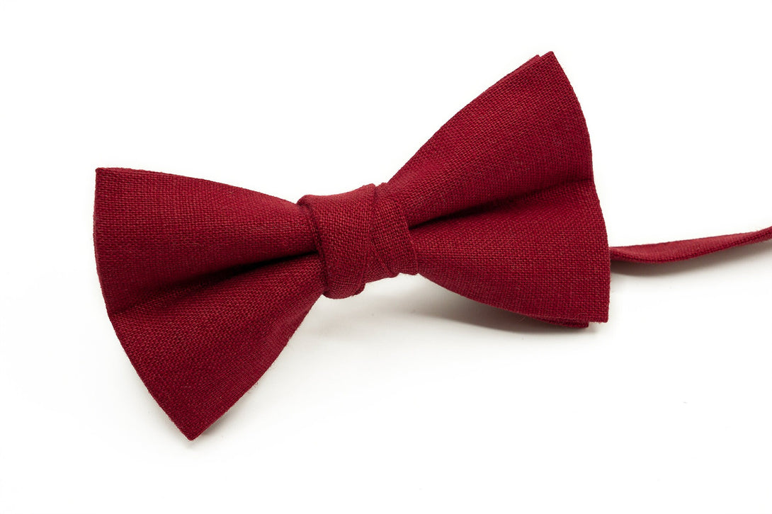 Burgundy red bow ties for groom and groomsmen