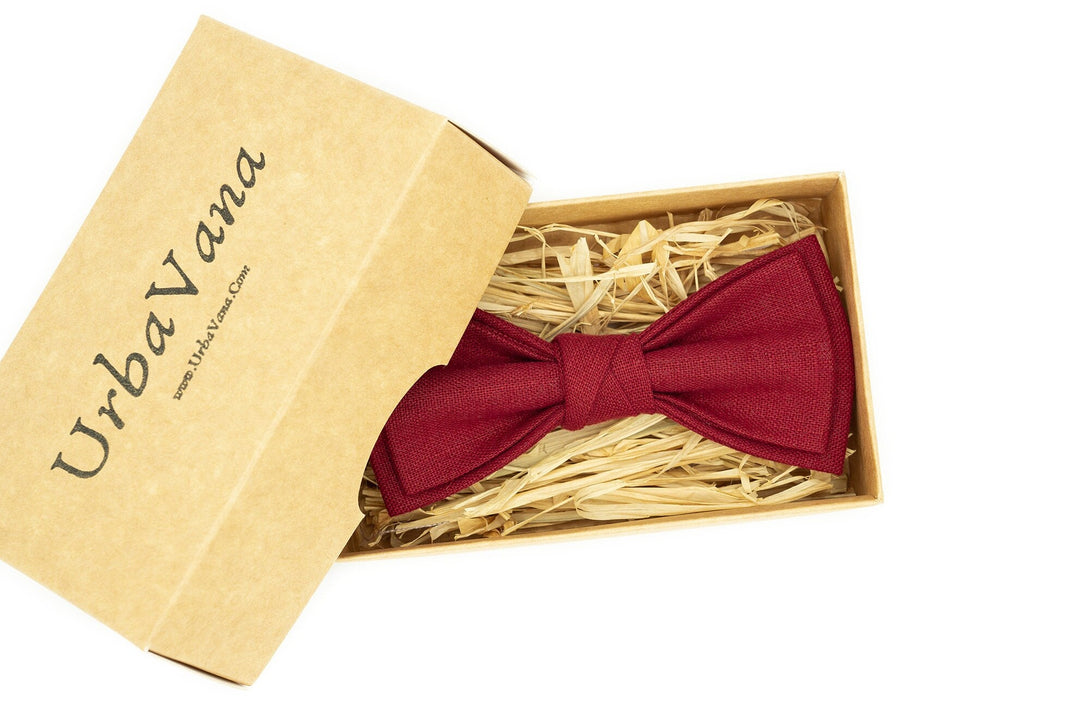 Burgundy red bow ties for wedding