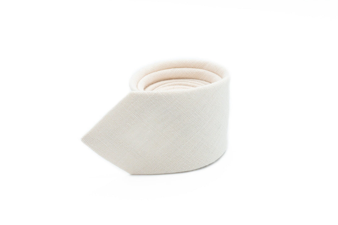 Creamy color linen handmade pocket square