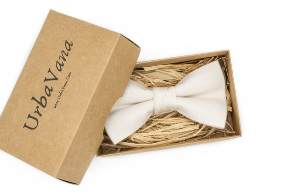 Ivory color pre-tied bow ties for men