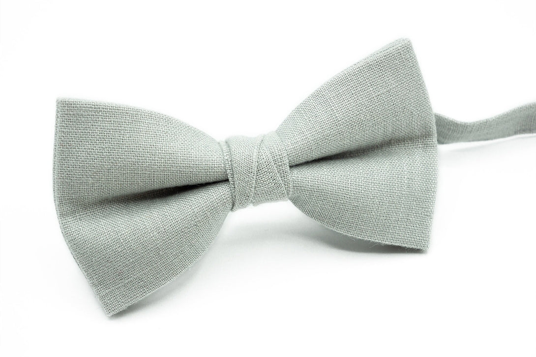 Custom color wedding bow ties for groomsmen and groom / Pre-tied linen Dusty Gray, Sand, Ivory and Beige color bow ties for man and boys