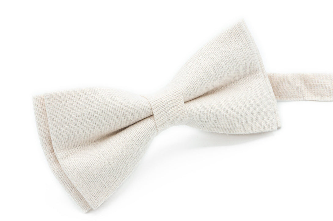 Creamy color classic wedding bow ties for groomsmen