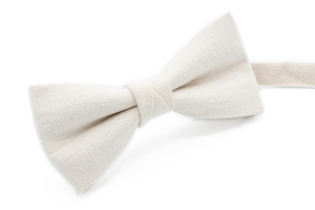 Ivory color classic baby boys and mens bow ties