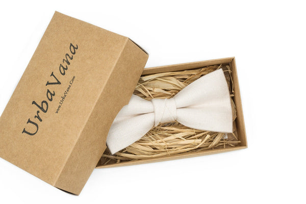 Ivory color classic baby boys and mens bow ties