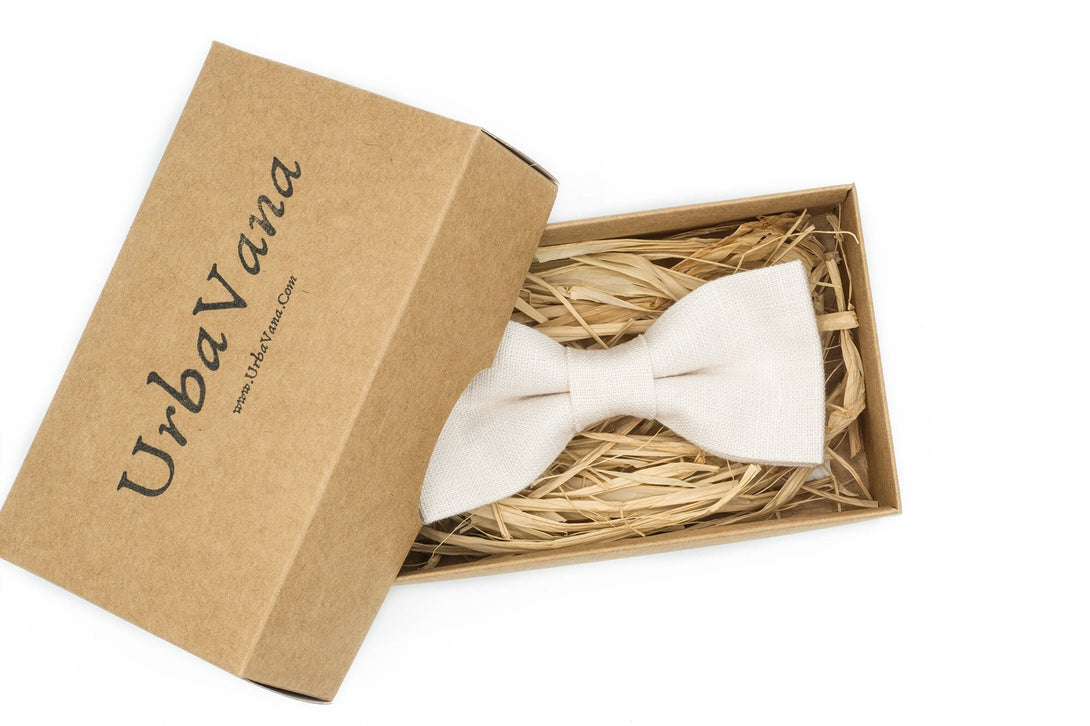 Ivory pre-tied bow ties for weddings