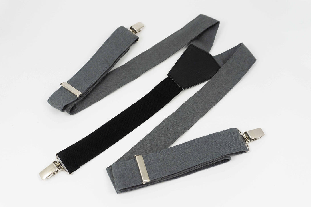 Dark grey linen wedding ties for groomsmen and groom - dark grey wedding necktie