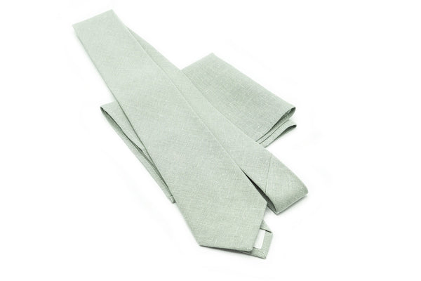 Dusty Light Sage Green self-tied or pre-tied neckties for men and boys available with matching pocket square / Dusty sage suspenders