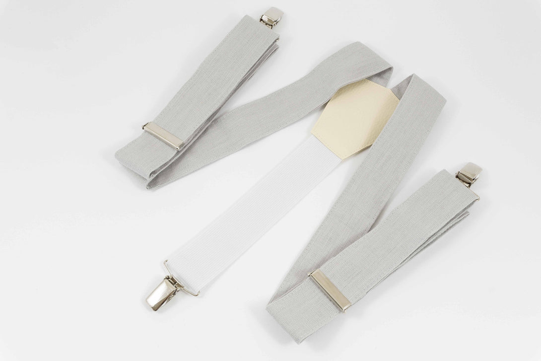 Light Gray linen mens necktie